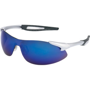 MCR Safety IA128B Inertia&#153; Safety Glasses,Silver,Blue Diamond Mirror