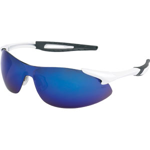 MCR Safety IA138B Inertia&#153; Safety Glasses,White,Blue Diamond Mirror