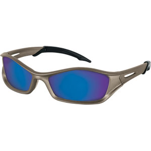 MCR Safety TB128B Tribal&#153; Safety Glasses,Champagne/Vent,Blue Diamond Mirror